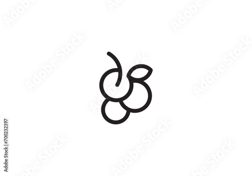 simple modern grape logo design 