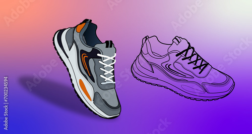 Sneaker shoes isolated on white background