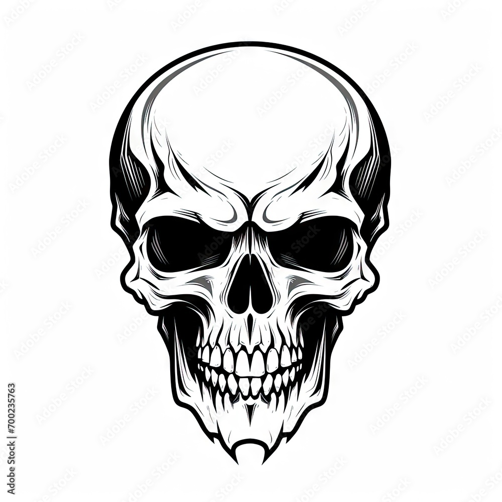 Geometric Skull and Foliage - Edgy Monochromatic Design for Apparel and Bold T-Shirt Graphic. Geometric Skull and Foliage - Edgy Monochromatic Design for Apparel and Bold T-Shirt Graphic.