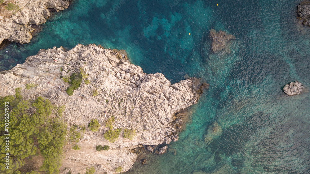 SPAIN - MALLORCA Drone view for a beautiful 
mediterranean bay