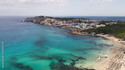SPAIN - MALLORCA Drone view for a beautiful mediterranean beach