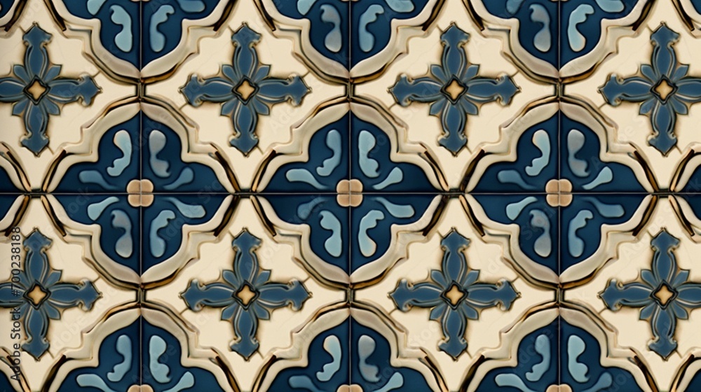 A tile with a floral design is shown Generative (1)Ai Generative