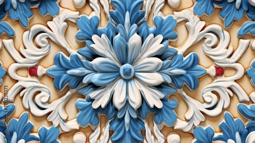 A tile with a floral design is shown Generative (1)Ai Generative