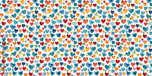 beautiful wallpaper with drawings of multicolored hearts © Jess rodriguez