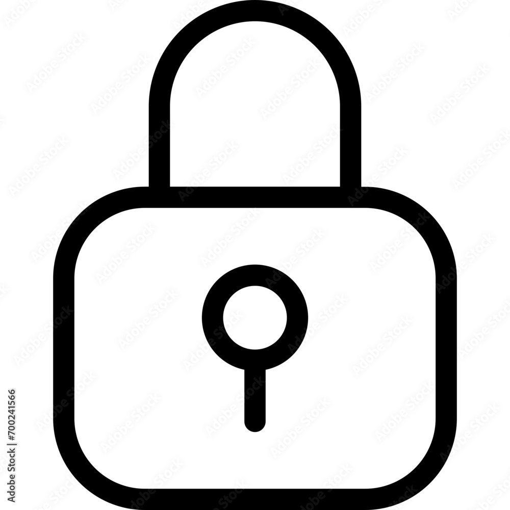 Lock icon in outline. Simple padlock symbol vector illustration — pixel-perfect icon. Lock icon in outline. Simple padlock symbol vector illustration — pixel-perfect icon.
