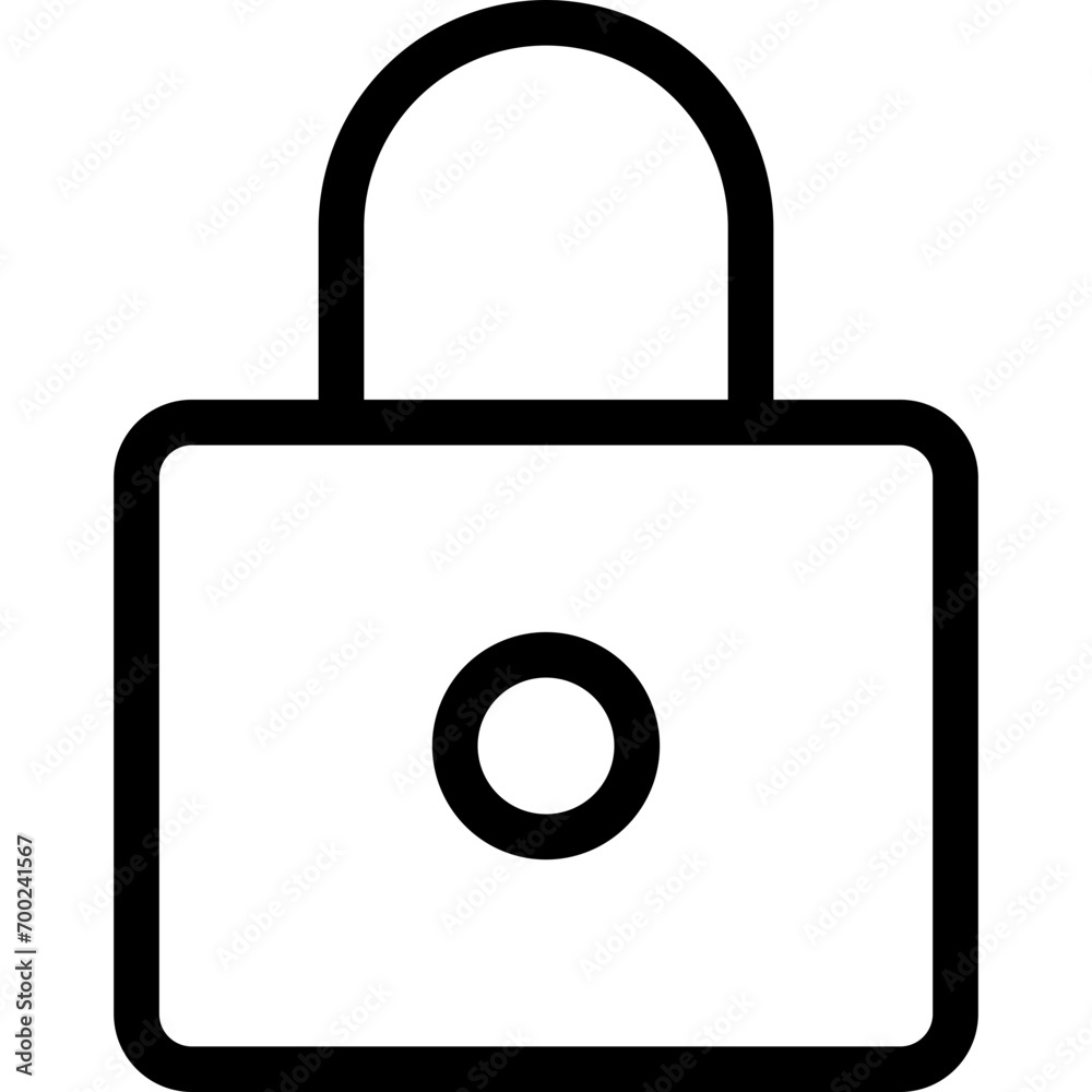 Lock icon in outline. Simple padlock symbol vector illustration — pixel-perfect icon. Lock icon in outline. Simple padlock symbol vector illustration — pixel-perfect icon.