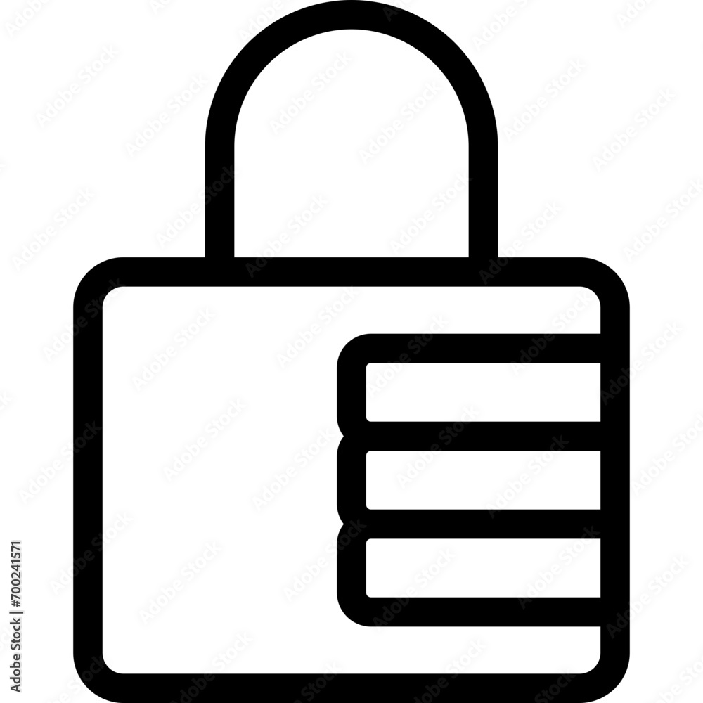 Lock icon in outline. Simple padlock symbol vector illustration — pixel-perfect icon. Lock icon in outline. Simple padlock symbol vector illustration — pixel-perfect icon.