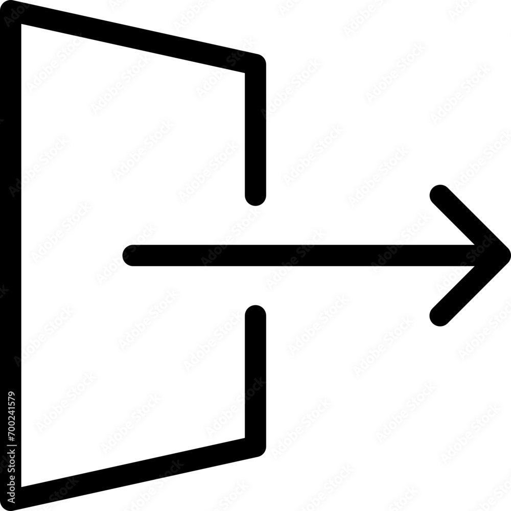 Exit icon in outline. Simple sign out vector illustration — pixel-perfect icon. Exit icon in outline. Simple sign out vector illustration — pixel-perfect icon.
