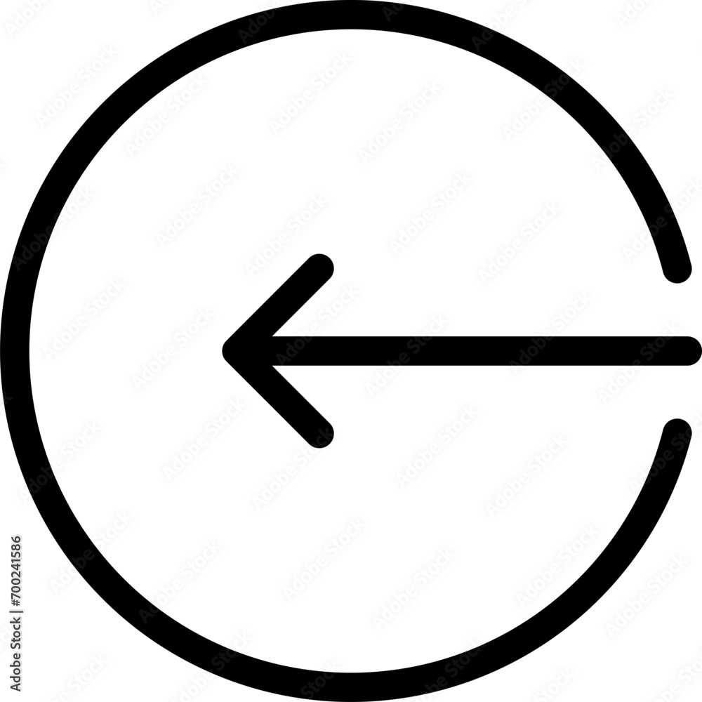 Arrow left icon in outline. Simple sign out vector illustration — pixel-perfect icon. Arrow left icon in outline. Simple sign out vector illustration — pixel-perfect icon.