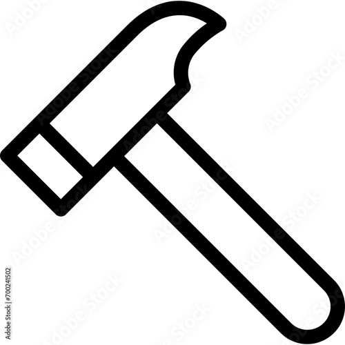Hammer icon in outline. Simple tool vector illustration — pixel-perfect icon.
