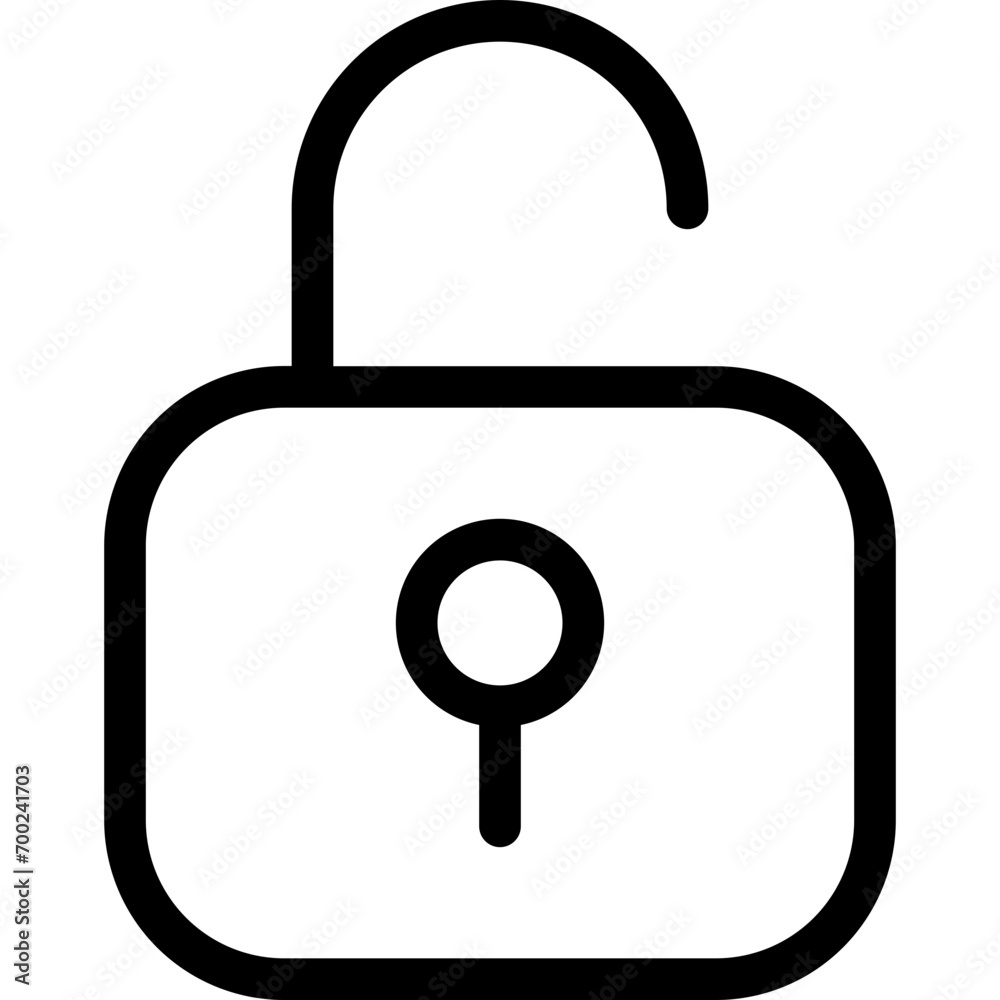 Unlock icon in outline. Simple padlock vector illustration — pixel-perfect icon. Unlock icon in outline. Simple padlock vector illustration — pixel-perfect icon.