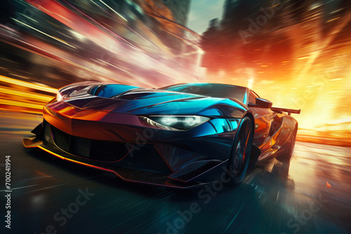 Speeding Through Thrills: High-Powered Sports Car Racing © Andrii 