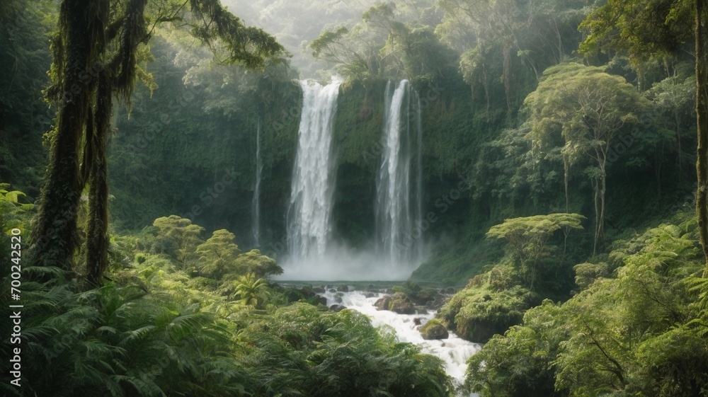 Fototapeta premium Waterfall in the Tropical Forest