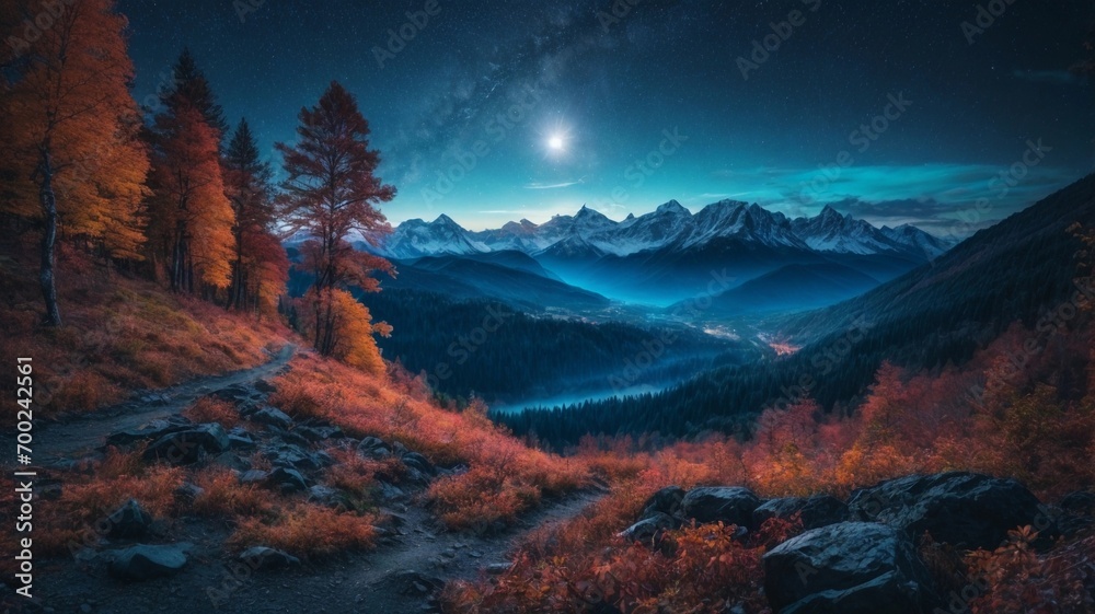 Forest Landscape at Night