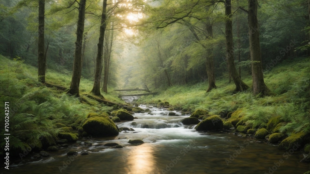 River Flowing Through the Forest River Flowing Through the Forest