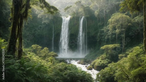 Waterfall in the Tropical Forest