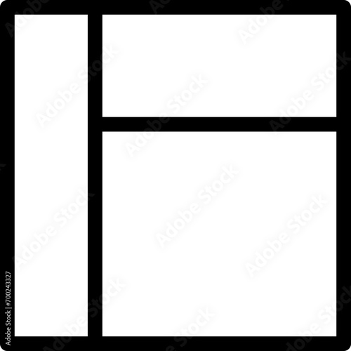 Sidebar left icon in outline. Simple layout grids vector illustration — pixel-perfect icon.