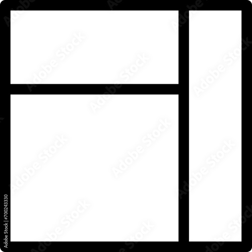 Sidebar right icon in outline. Simple layout grids vector illustration — pixel-perfect icon.
