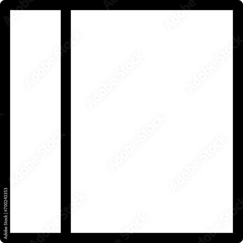 Sidebar left icon in outline. Simple layout grids vector illustration — pixel-perfect icon.