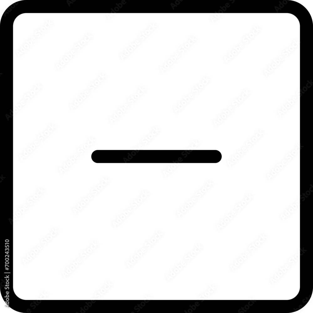 Minus icon in outline style. Simple remove symbol vector illustration — pixel-perfect icon. Minus icon in outline style. Simple remove symbol vector illustration — pixel-perfect icon.