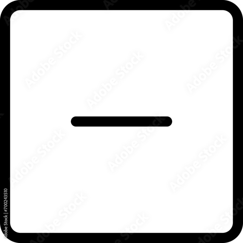 Minus icon in outline style. Simple remove symbol vector illustration — pixel-perfect icon.