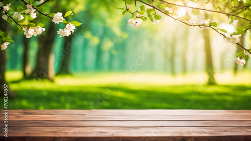 Old wooden planks table with copy space for adding text AI generated image