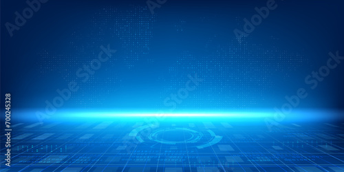 blue abstract digital cyber nano information speed background, internet network connected with ai big data