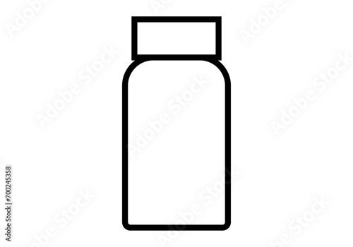 Icono negro de bote en fondo blanco.