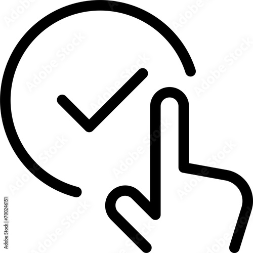 Icon of correct tap hand gesture