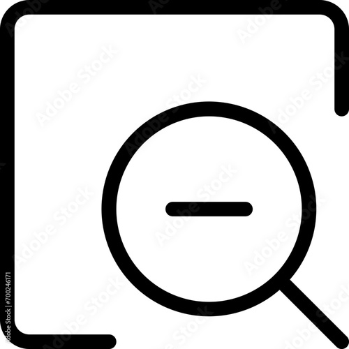 Zoom out icon in outline style. Simple magnifying glass minus vector illustration — pixel-perfect icon.