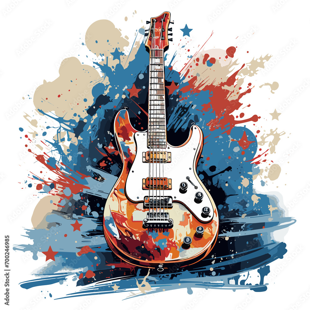 An illustration a patriotic Honduras guitar, Isolated On Transparent, PNG, HD