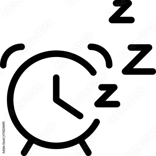 Alarm icon in outline style. Simple snooze vector illustration — pixel-perfect icon.