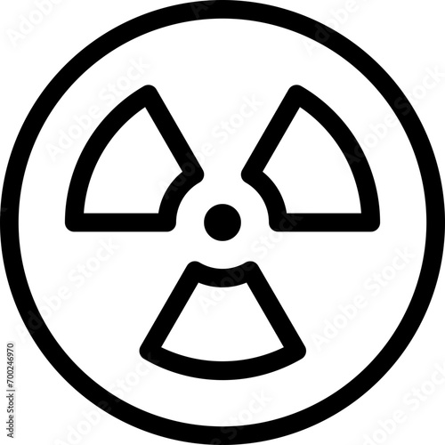 Radioactive icon in outline style. Simple nuclear symbol vector illustration — pixel-perfect icon.