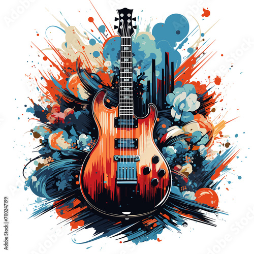 An illustration a patriotic Malaysia guitar  Isolated On Transparent  PNG  HD