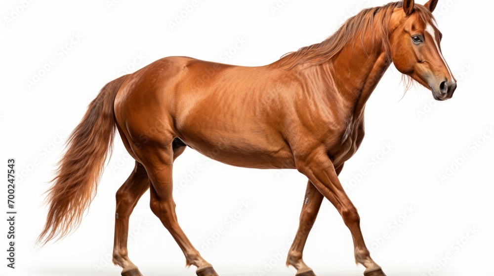 horse isolated on white background close up