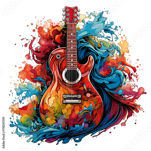 An illustration a patriotic Sri Lanka guitar, Isolated On Transparent, PNG, HD