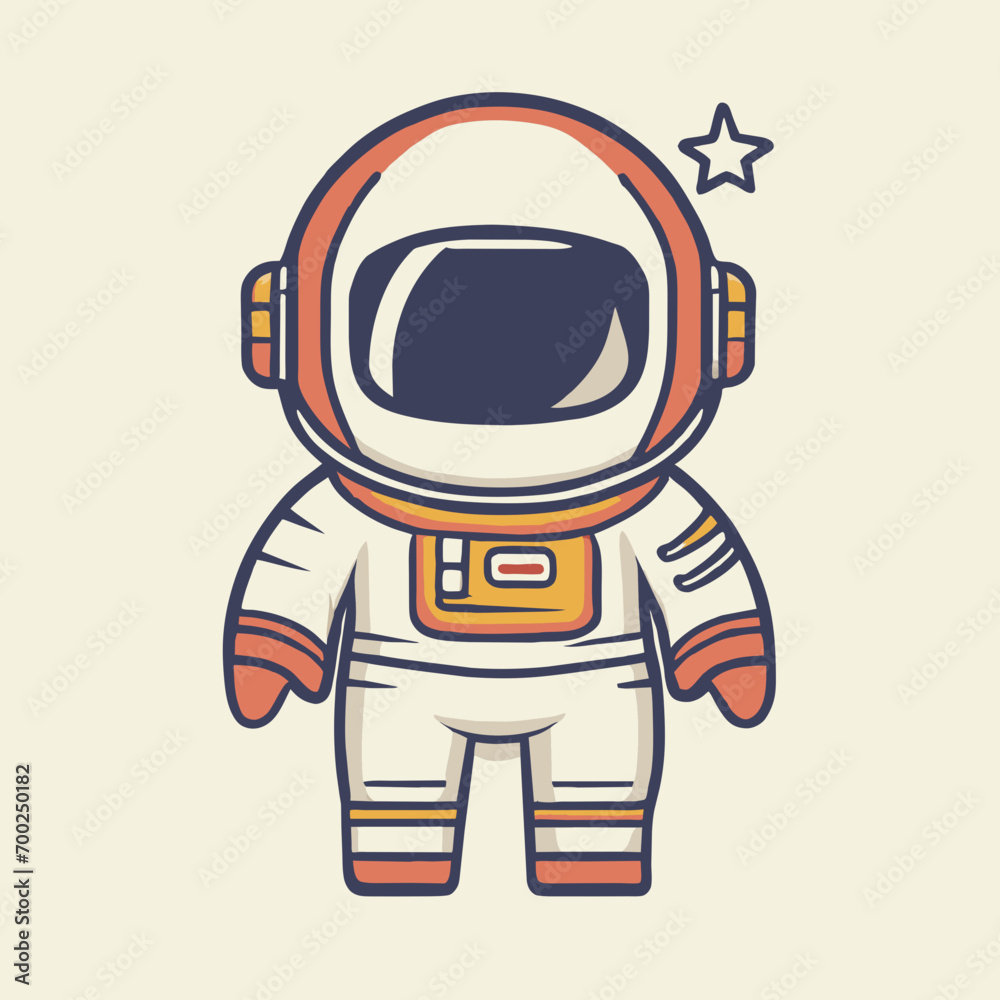 cute astronout cartoon character