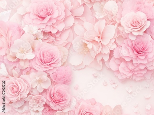 Beautiful pink background with roses, in soft tones.