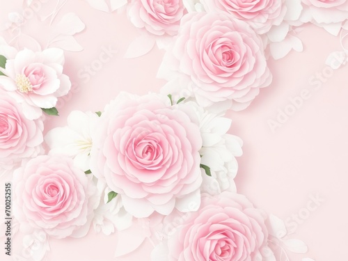 Beautiful pink background with roses  in soft tones.
