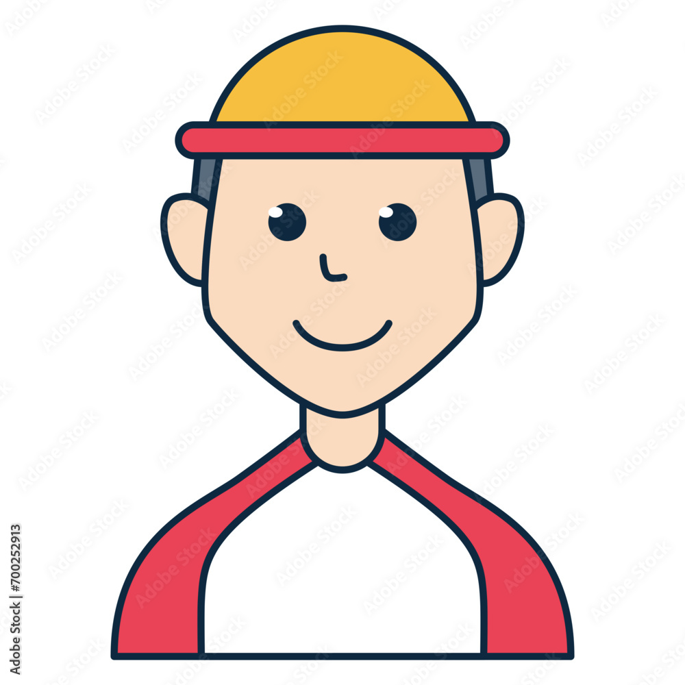 Man wearing straw hat avatar illustration. Suitable for profile picture, member information, audience data, people infographic, and more Man wearing straw hat avatar illustration. Suitable for profile picture, member information, audience data, people infographic, and more