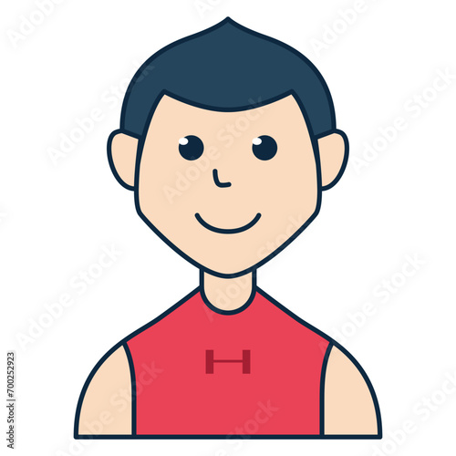 Gym man avatar illustration. Suitable for profile picture, member information, audience data, people infographic, and more