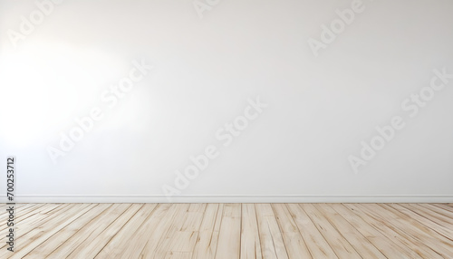 Empty modern White wooden with white backgrounds theme. Ai Generative 