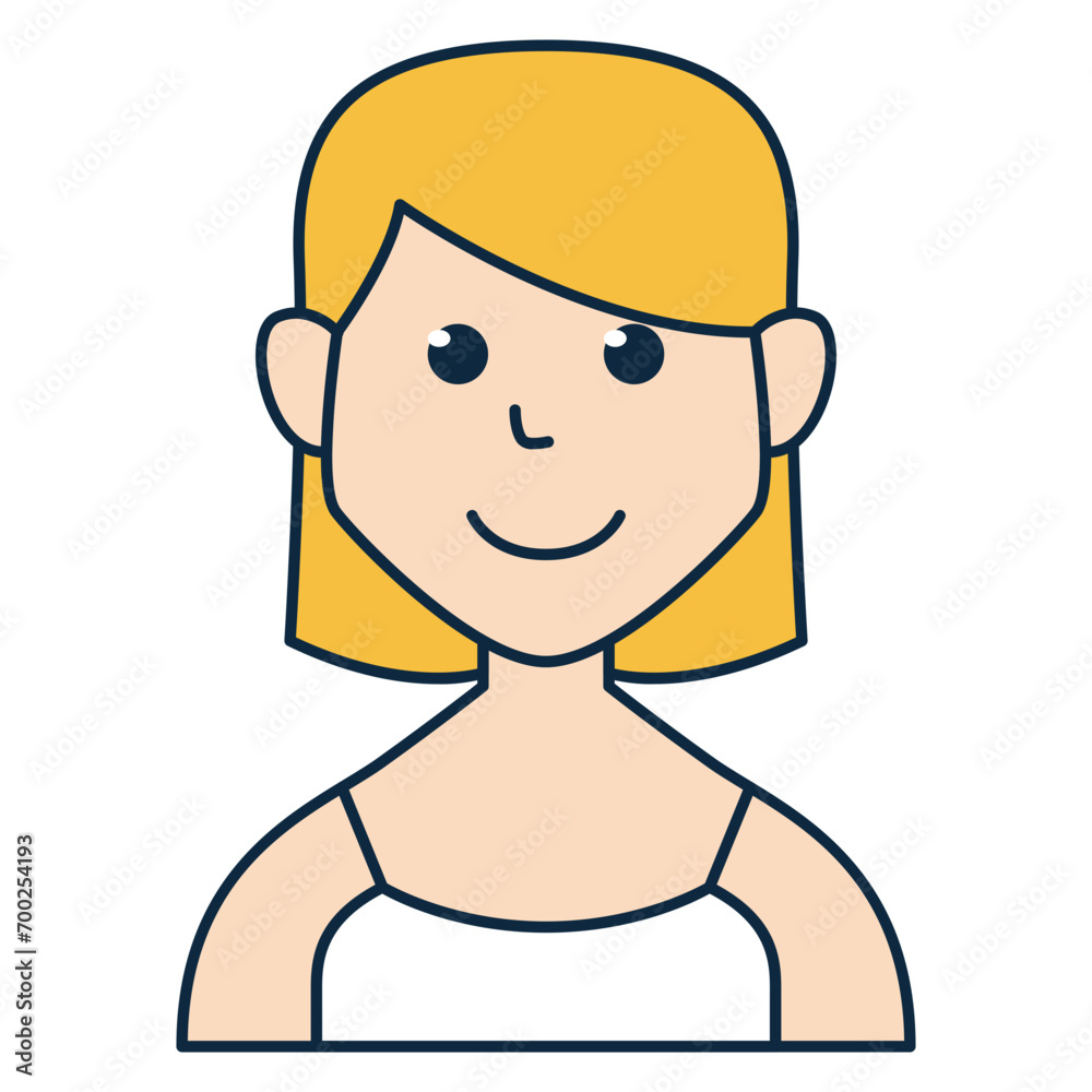 Blonde woman wearing a white tank top people avatar icon. Suitable for member profile pictures, team custom avatars, and more. Blonde woman wearing a white tank top people avatar icon. Suitable for member profile pictures, team custom avatars, and more.