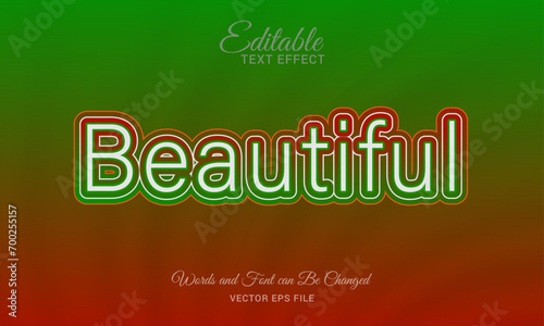 Beautiful Editable Text Effect , Vector file template design