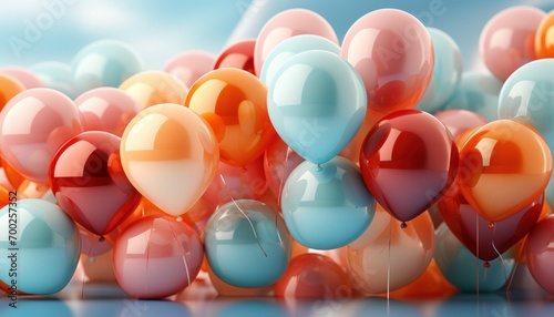Soft Pop, squishy balloons with soft color combinations. 3D cartooning and squishy appearances.
