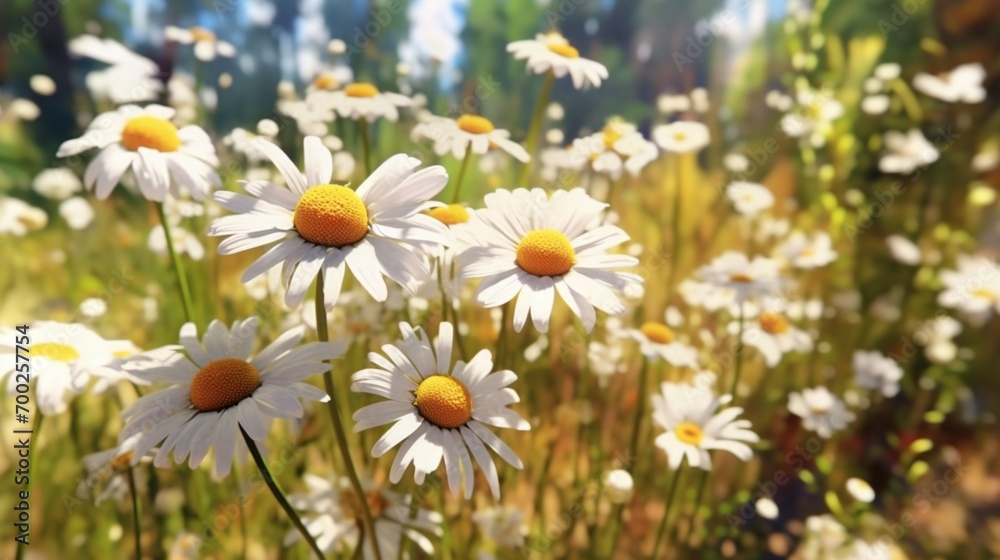 Blurred background of daisies on the indian summer file Ai Generative Blurred background of daisies on the indian summer file Ai Generative