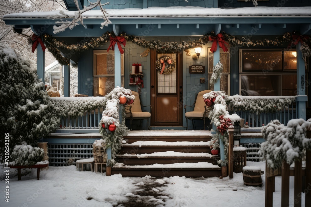 Snowy Porch Scenes - Generative AI