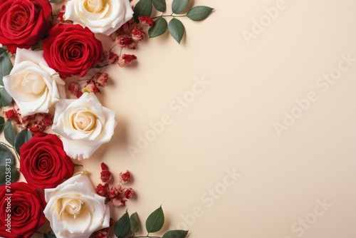 Beautiful Red rose background for Valentines or Mother s Day Background with copy space.