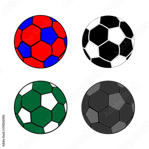 Soccer ball. Football balls Set realistic 3d design style.