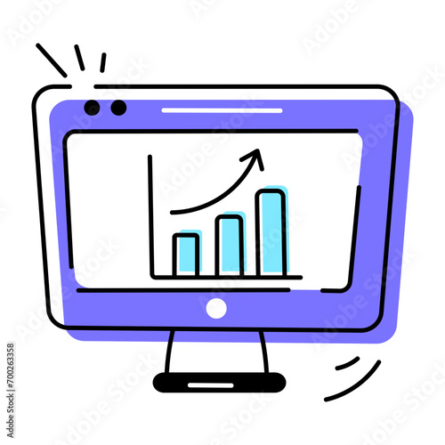 Check out this doodle icon depicting sales analytics 